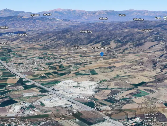 ÇİNE ÇALTI MAHALLESİNDE 2 PARSEL 7.275 m² SATILIK TARLA